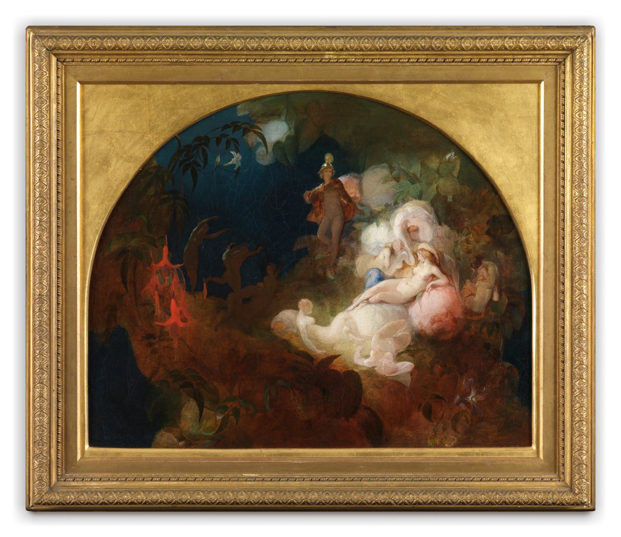 Det sover Titania (olje på panel) av Robert Huskisson