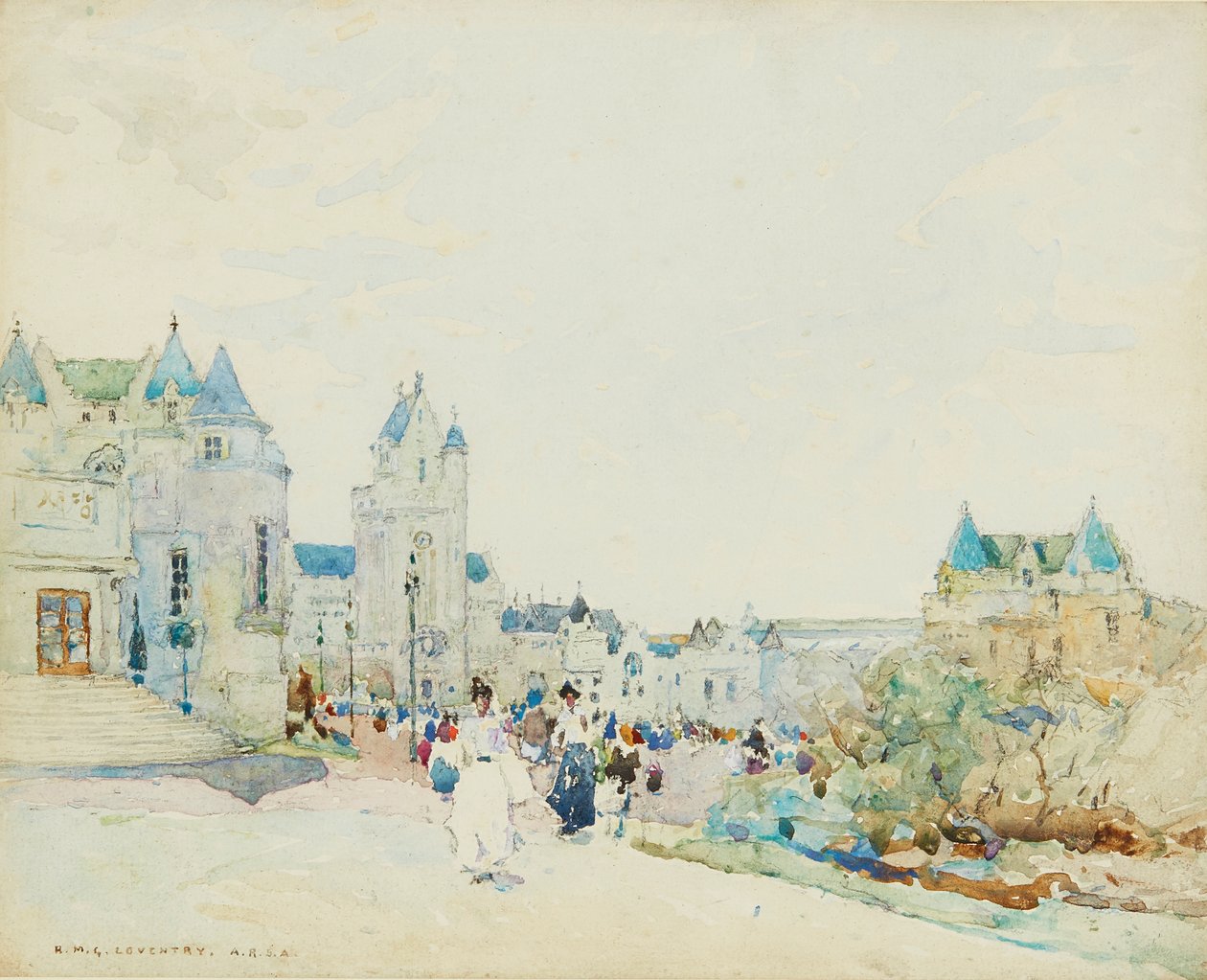 Promenade (akvarell) av Robert McGowan Coventry