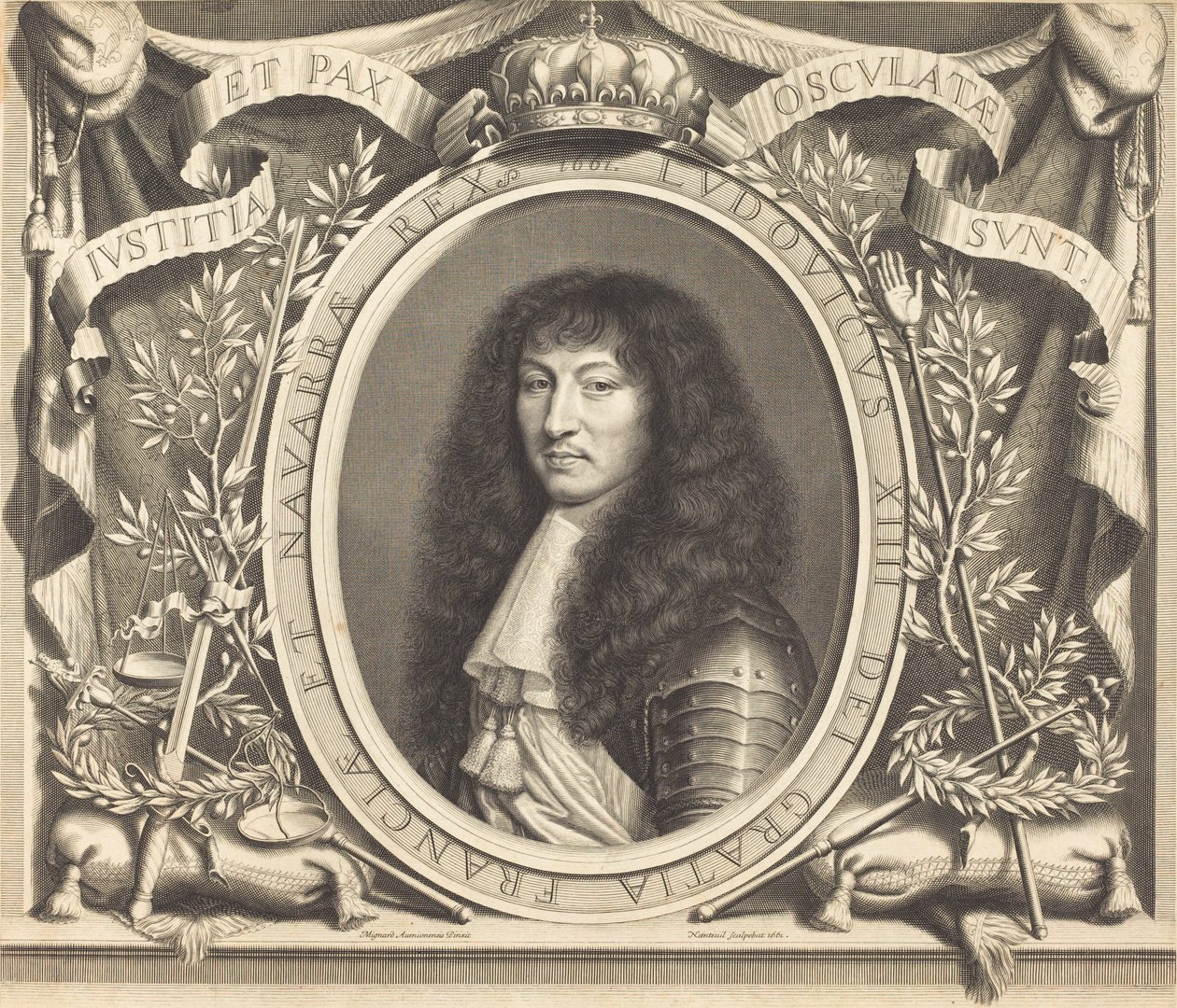 Ludvig XIV av Robert Nanteuil after Nicolas Mignard