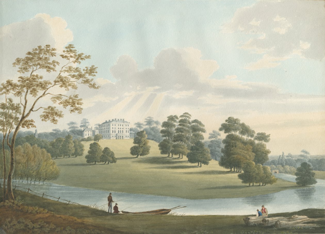Patshull House: akvarellmaling, og [1826] av Robert Noyes