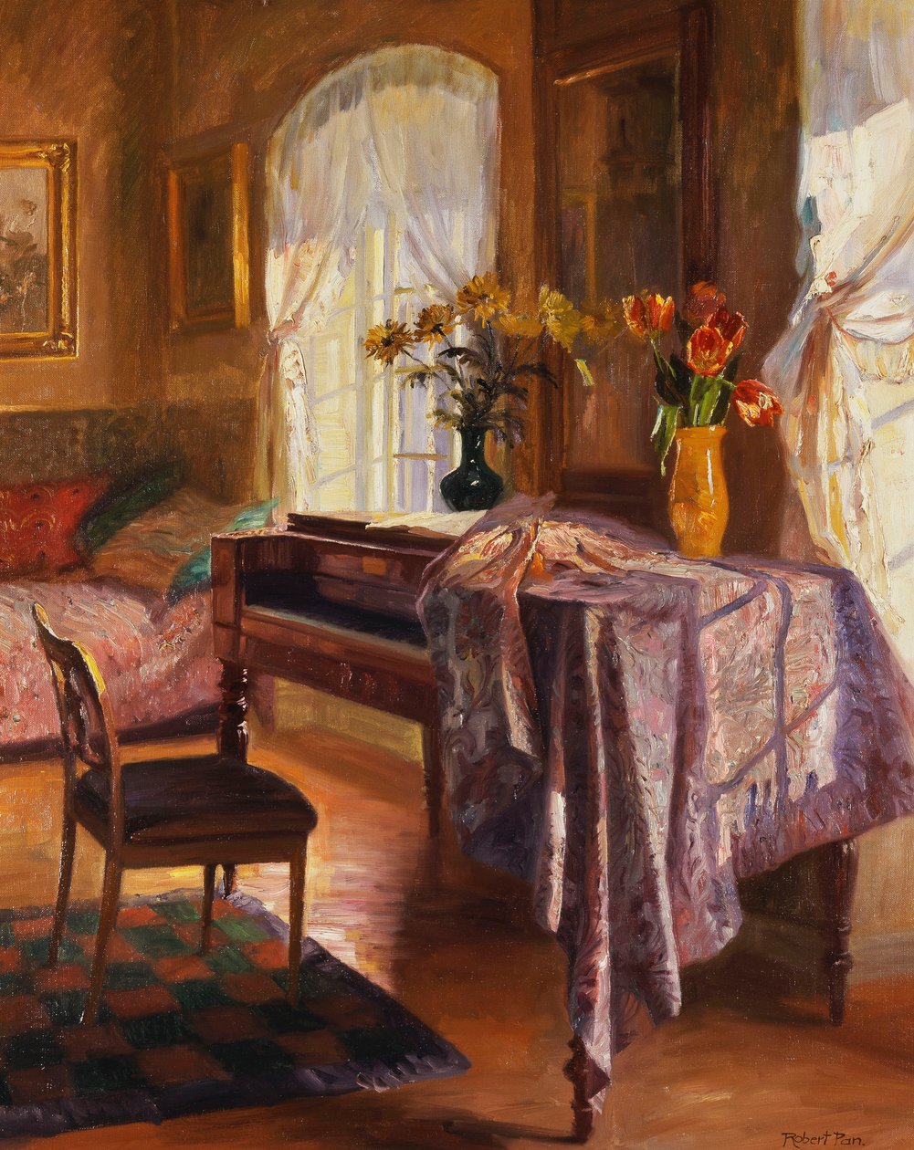 Et interiør med et piano av Robert Panitzsch