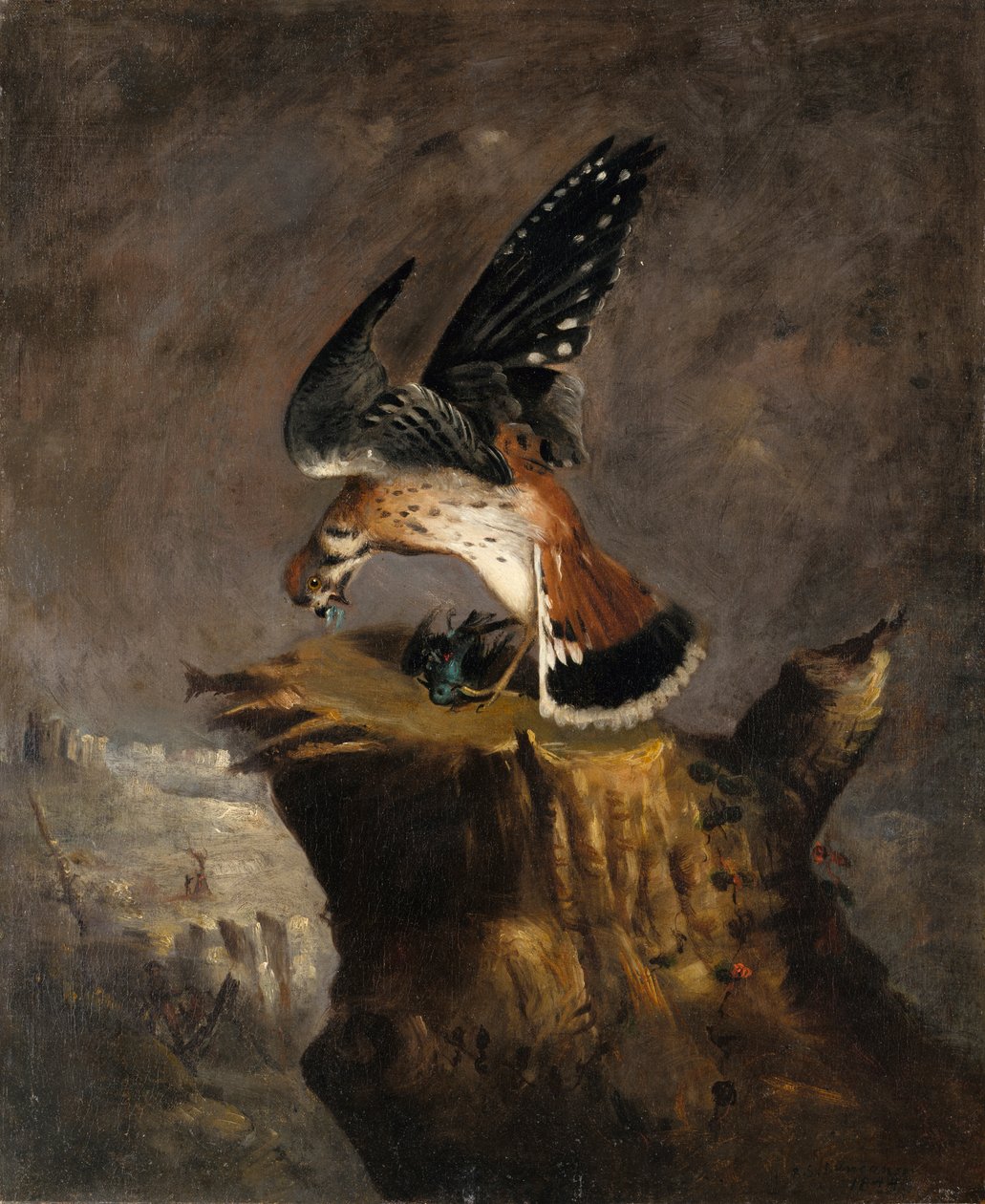 Gribb og dens byttedyr, 1844. av Robert Seldon Duncanson