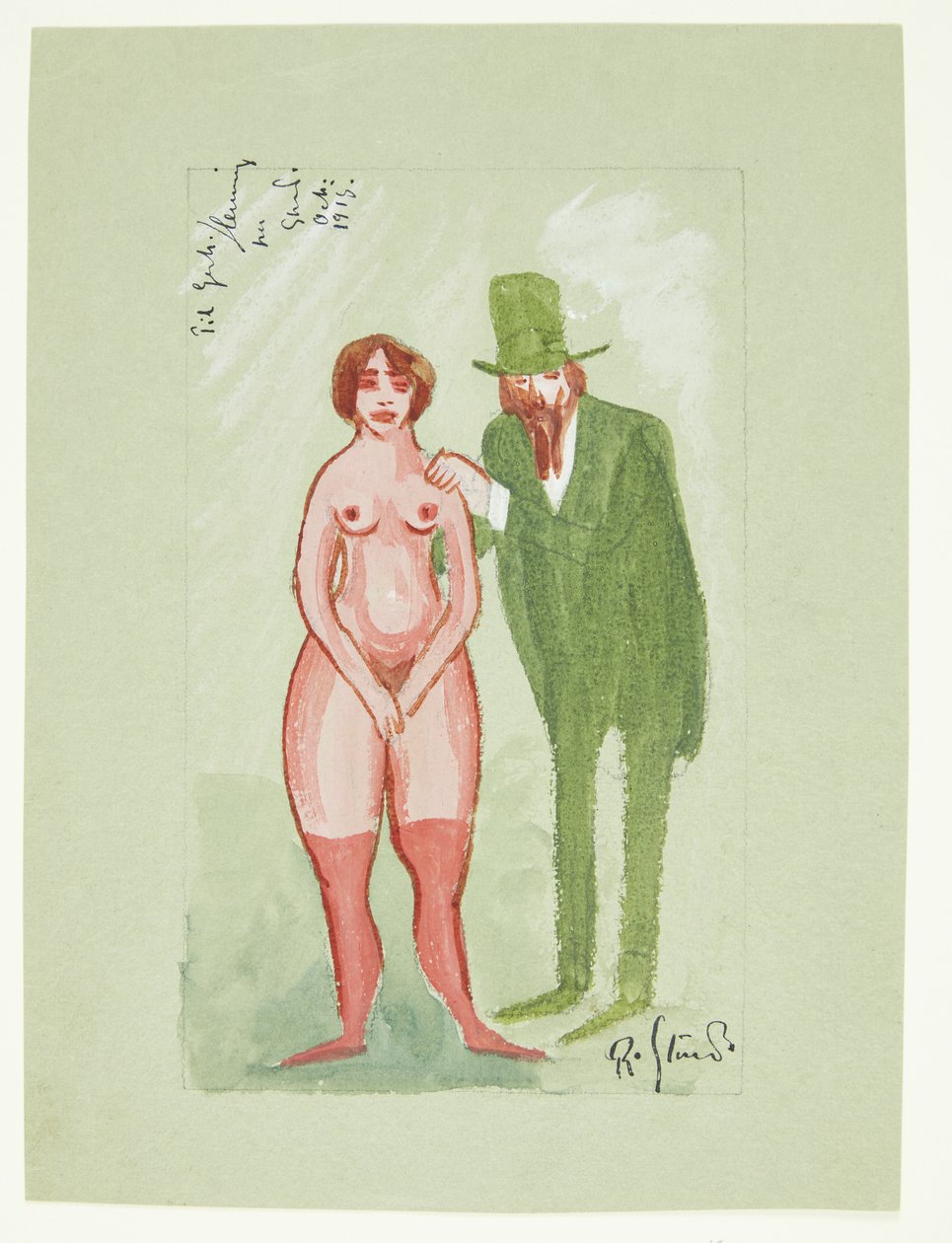 Rosa dame og grønn mann av Robert Storm Petersen