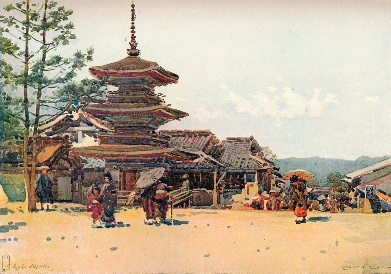 Yasaka Pagoda, Kyoto, Japan, c1909 av Robert Weir Allan