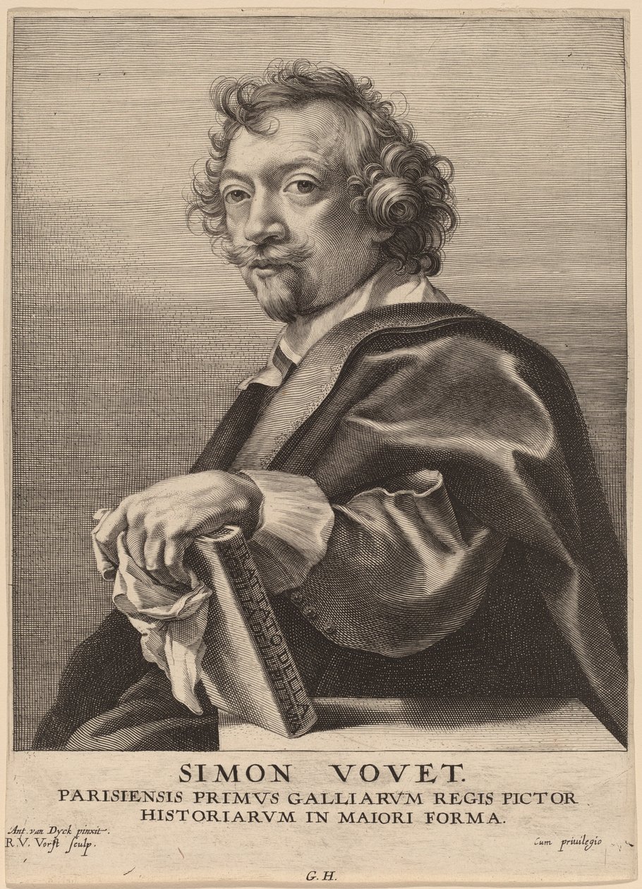 Simon Vouet av Robert van Voerst after Sir Anthony