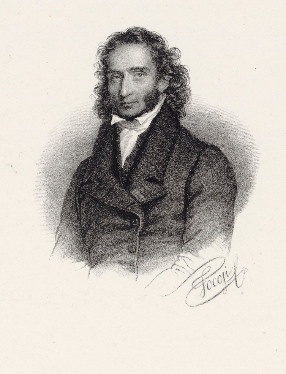 Portrett av Niccolò Paganini 1782-1840, 1830. av Roberto Focosi