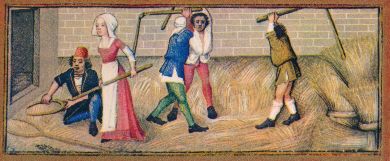 juli - tresking, 1400-tallet, 1939. av Robinet Testard