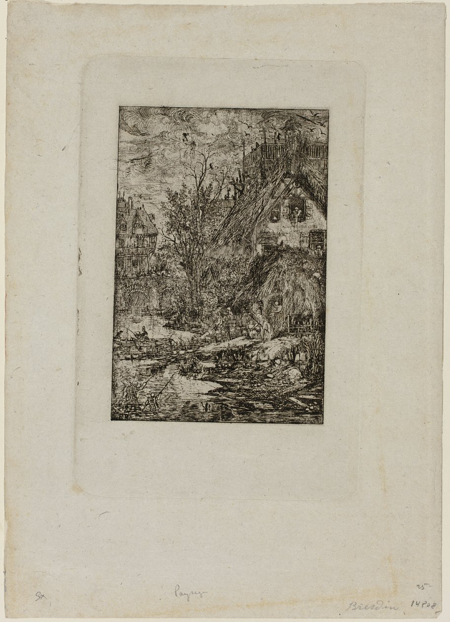 Entering a Village, fra Revue Fantaisiste av Rodolphe Bresdin
