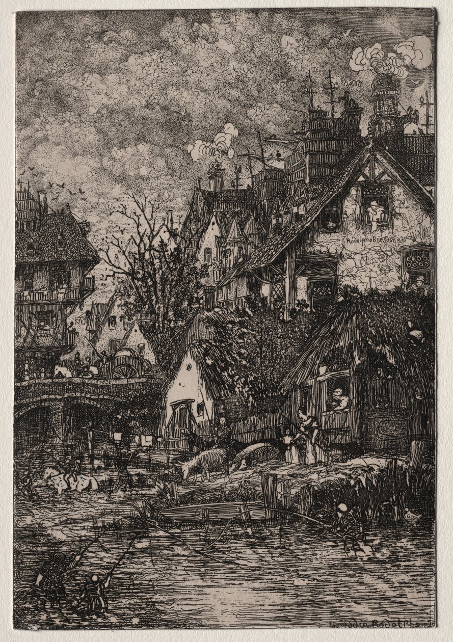 Inngang til en landsby av Rodolphe Bresdin