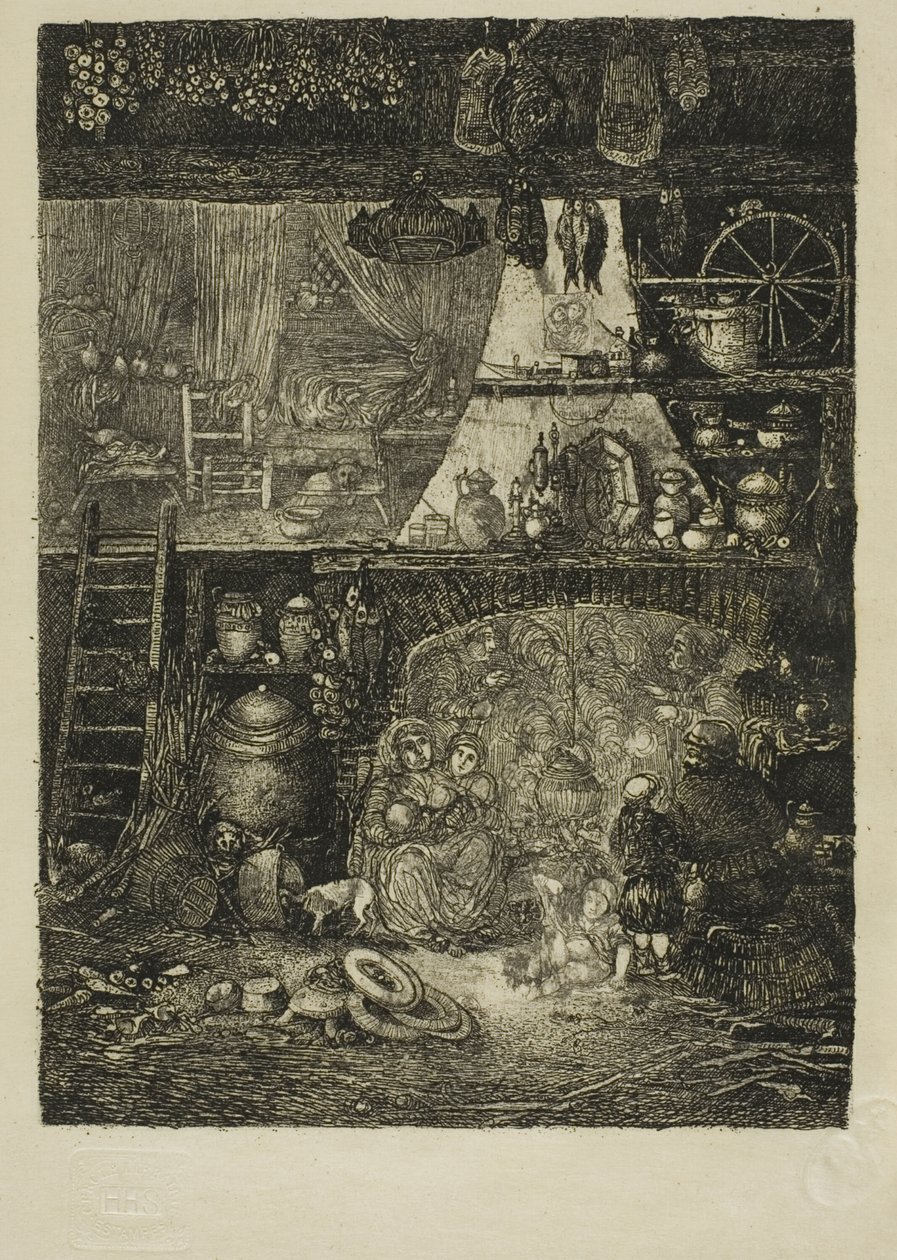 Interiør, Bondehus i Haute-Garonne av Rodolphe Bresdin
