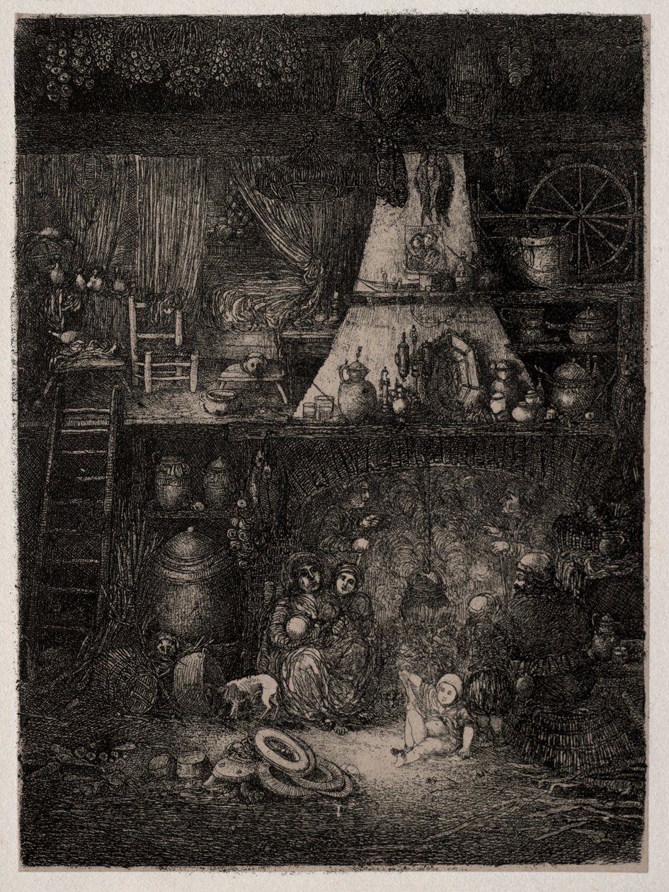 Bondeinteriør i Haute-Garonne, 1858. av Rodolphe Bresdin