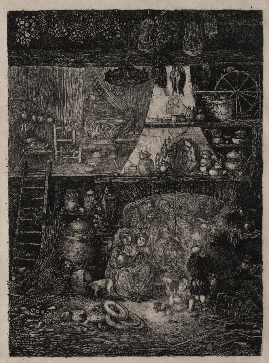 Bondeinteriør i Haute-Garonne, 1858. av Rodolphe Bresdin