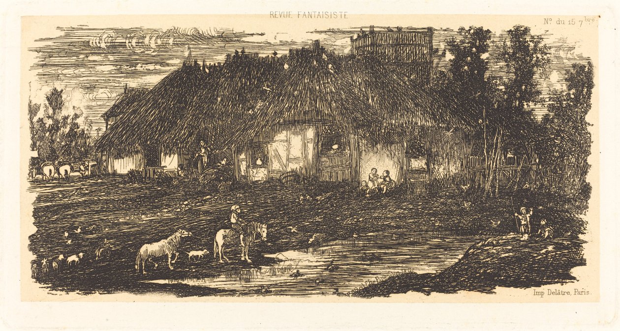 Gårdsgården av Rodolphe Bresdin
