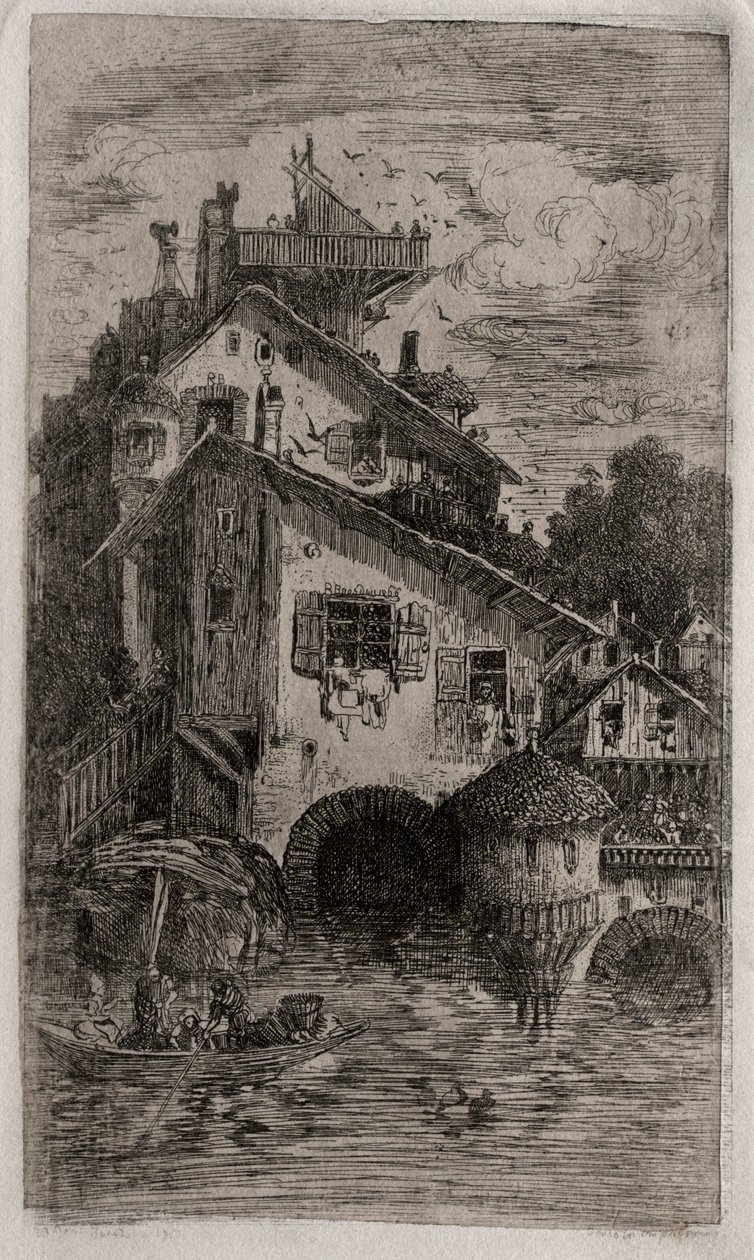 The Mill, 1866. av Rodolphe Bresdin