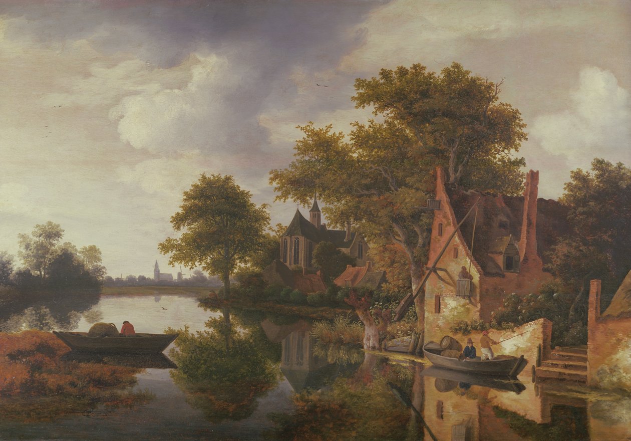 Elvelandskap av Roelof Van Vries