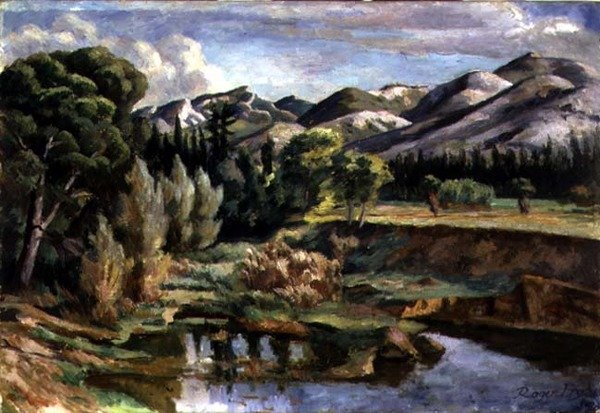 Scene i Frankrike (olje på lerret) av Roger Eliot Fry