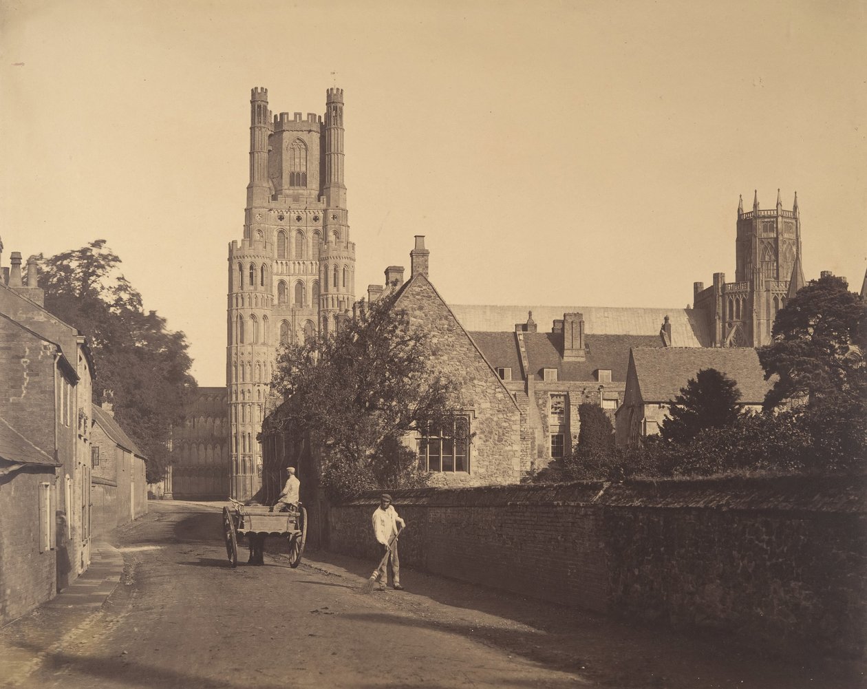 Ely Cathedral, fra Grammar School, 1857. av Roger Fenton