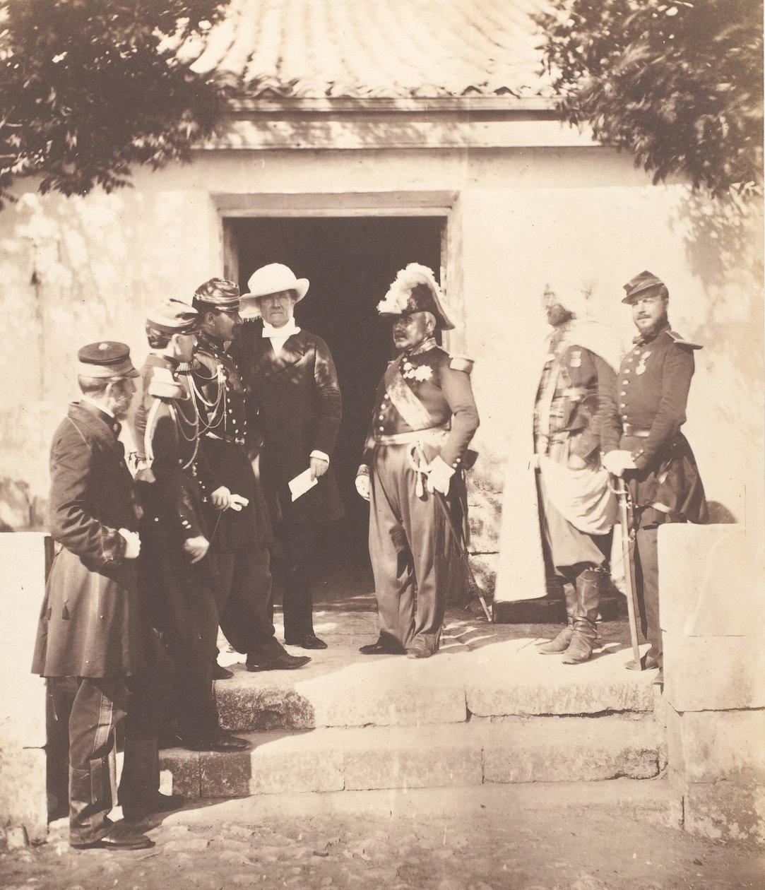 Gruppe ved hovedkvarteret, 1855. av Roger Fenton