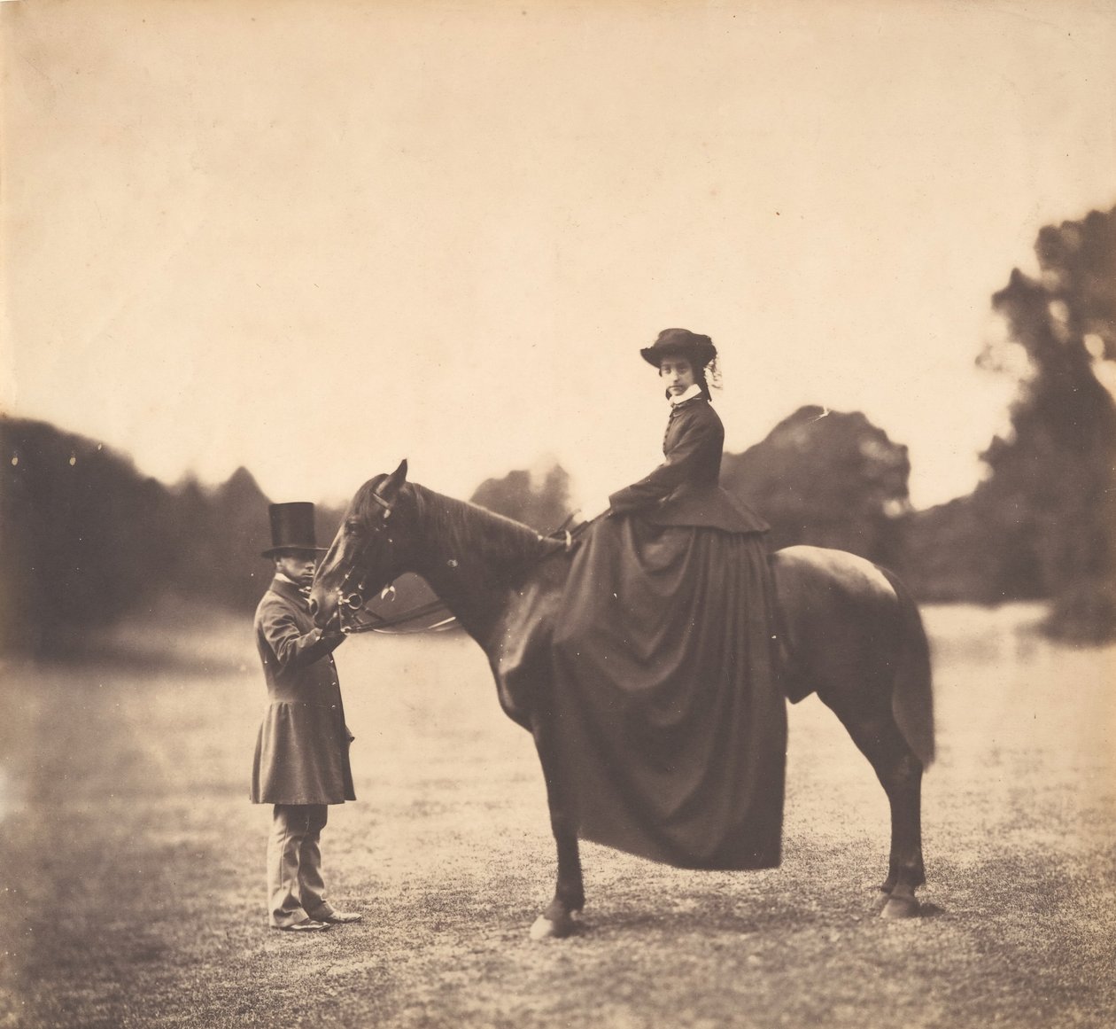 Dame til hest, 1850-tallet. av Roger Fenton