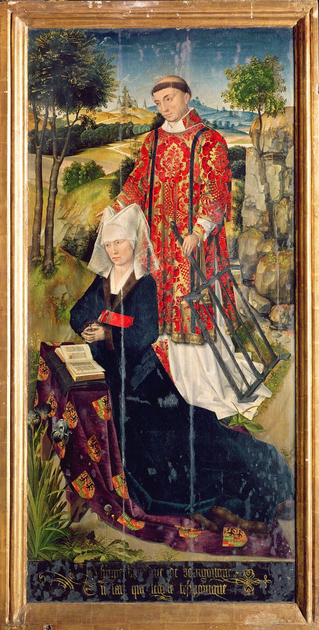Høyre panel, fra hovedalterpolyptiken, som viser Laure de Jaucourt, 1460-66 av Rogier van der Weyden