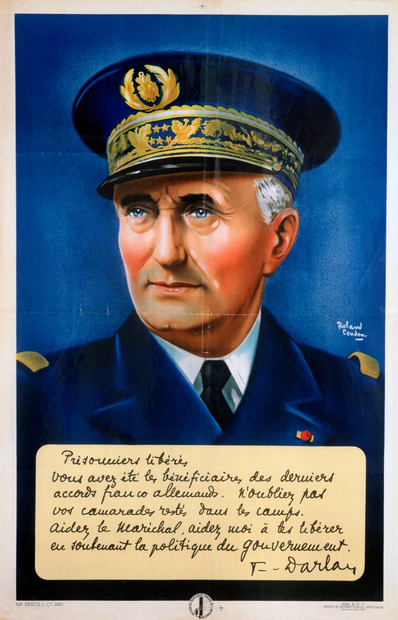 Admiral Darlan, Vichy fransk propagandaplakat, c1940-1942 av Roland Coudon