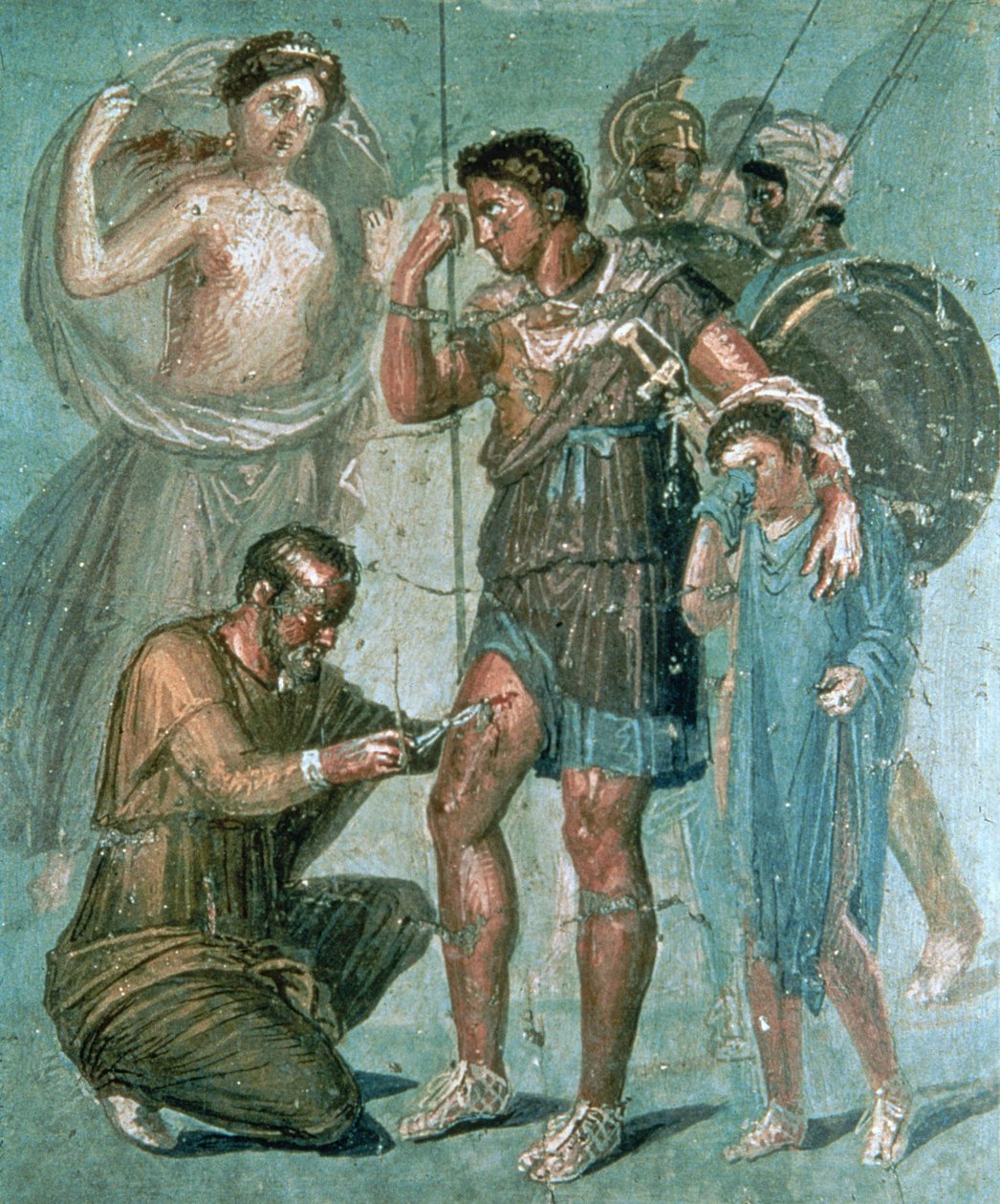 Aeneas skadet, fra Pompeii av Roman