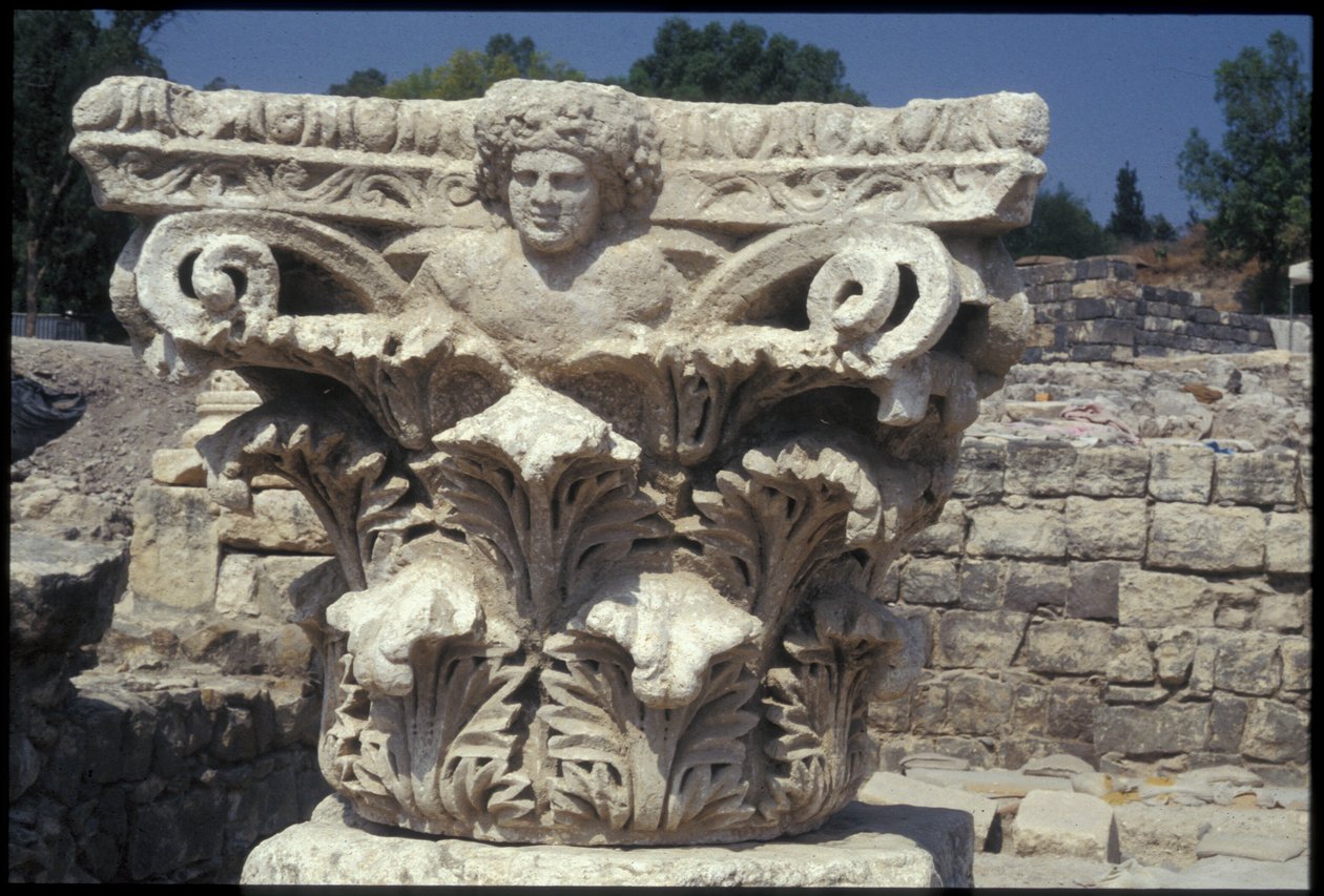 Arkitektoniske detaljer gravd ut i den romerske byen av Roman