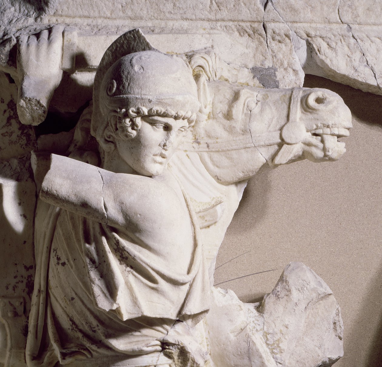 Kampscene, ca. 169 (marmor) (detalj) (se også 198132) av Roman