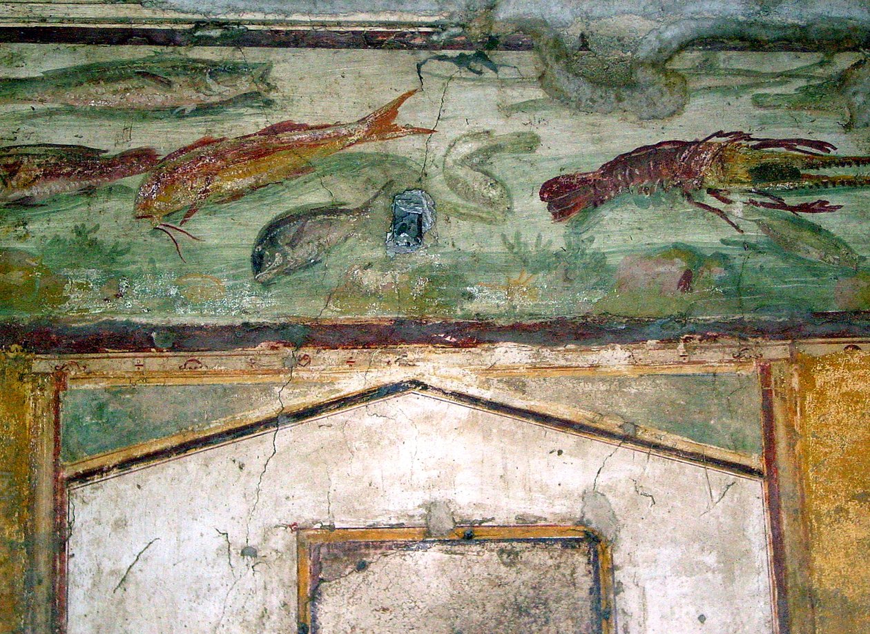 Frise som viser fisk (veggmaleri) av Roman
