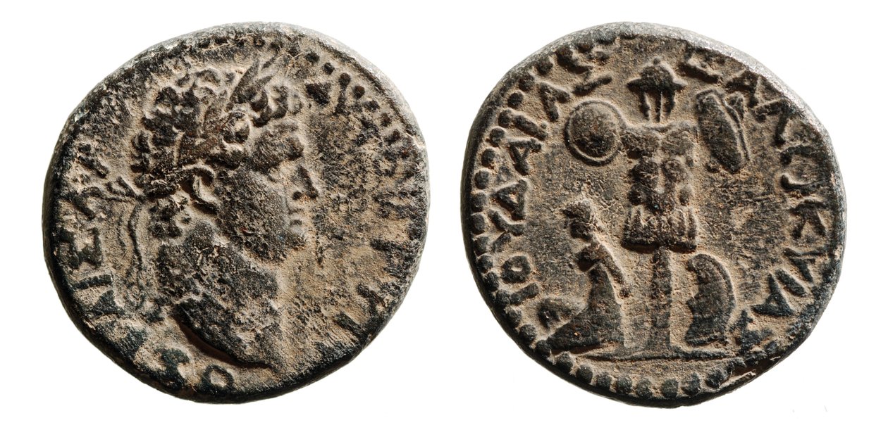 Judea fanget av Titus-mynt (metall) av Roman