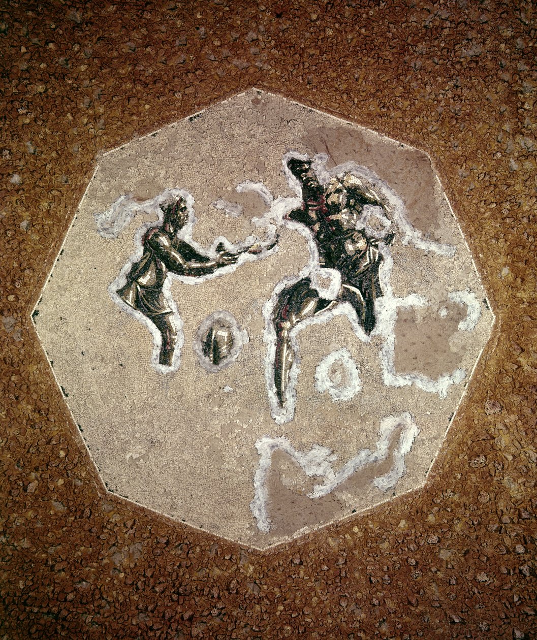 Åttekantet gulvmosaikk (mosaikk) av Roman