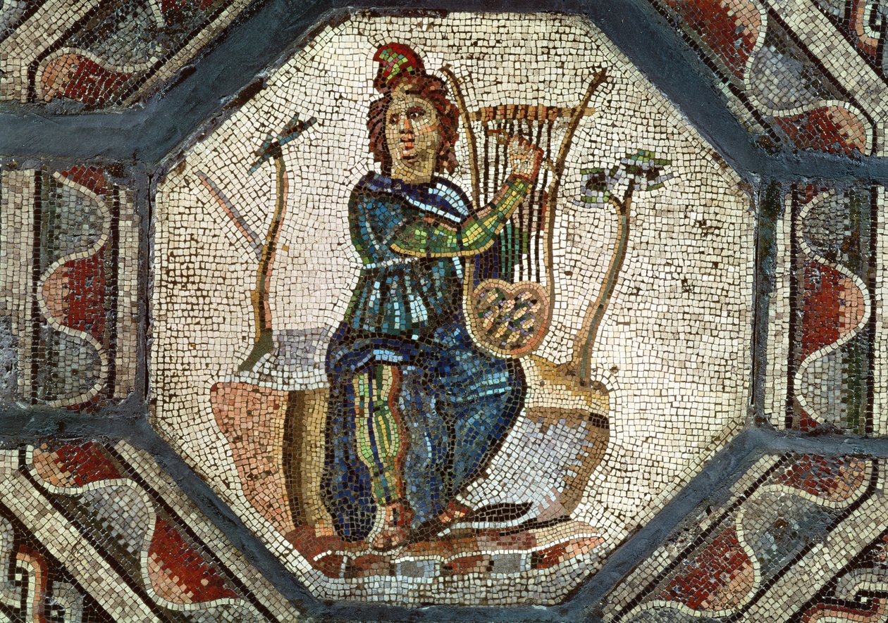 Orpheus Charming the Animals (mosaikk) av Roman