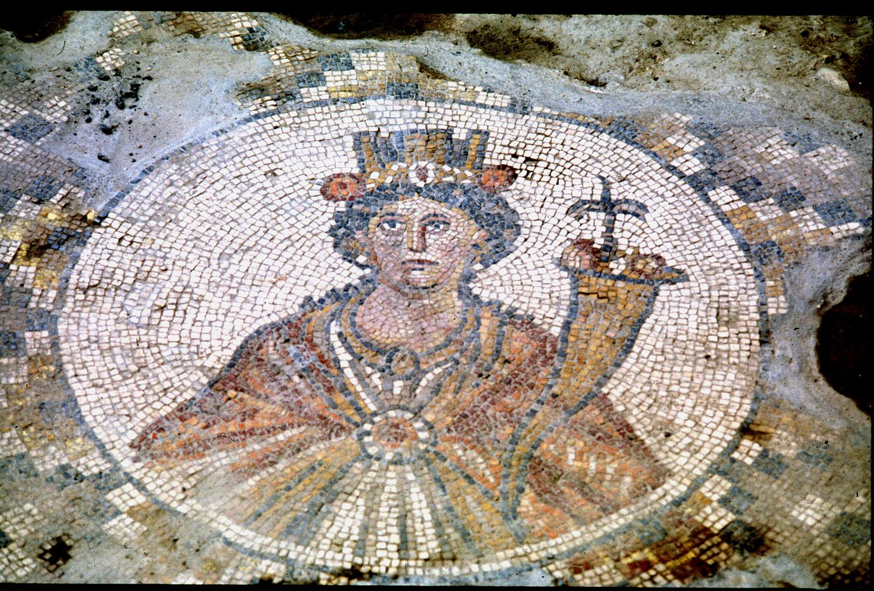 Portrett av Tyche (mosaikk) av Roman