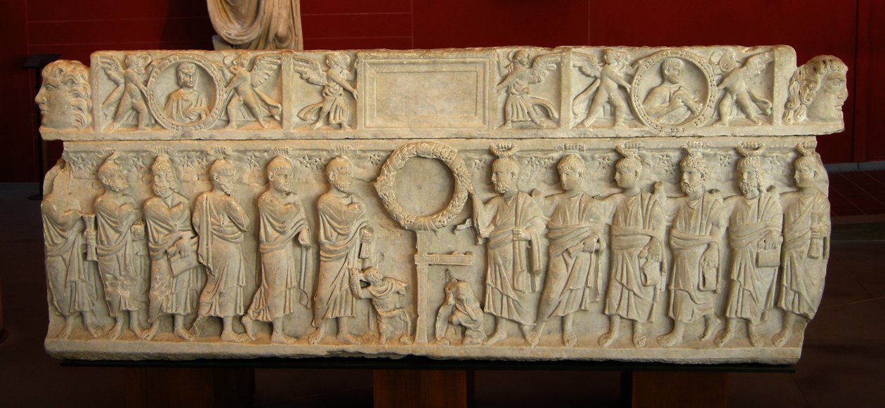 Sarkofag som viser Anastasis (marmor) av Roman