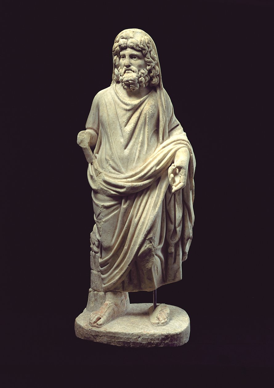 Statue av en guddom (marmor) av Roman