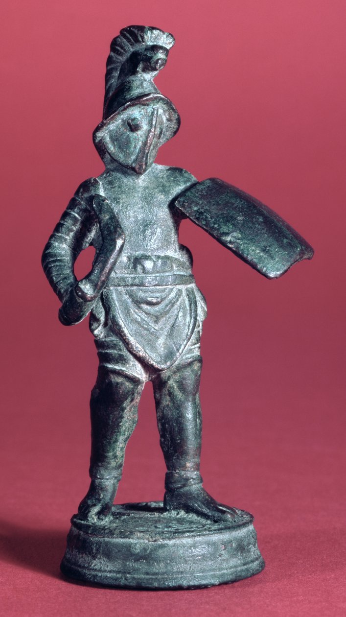 Statuett av en gladiator, (bronse) av Roman