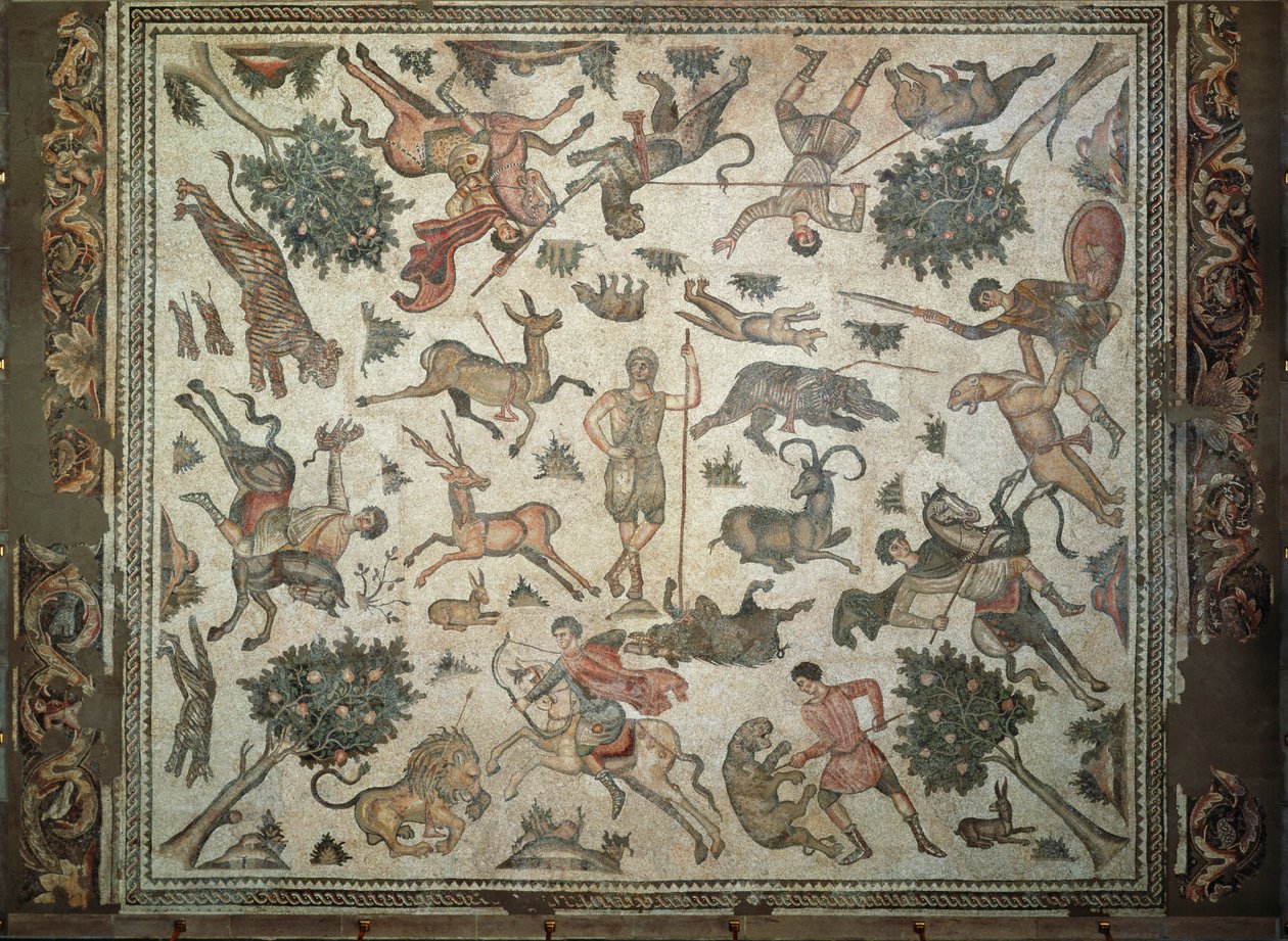 Worcester Hunt Floor Mosaic, fra Antiokia (mosaikk) av Roman