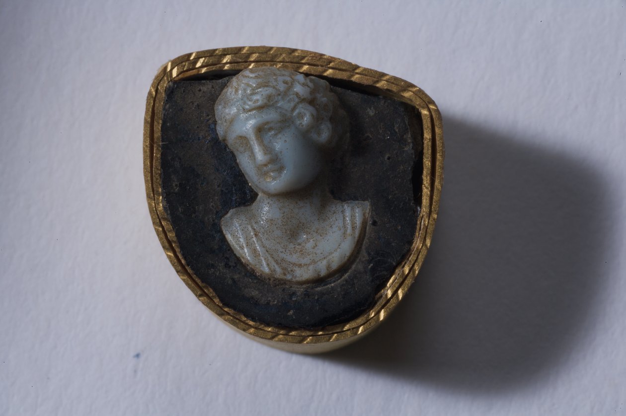 Romersk cameo av en kvinnebyste (glass) av Roman Imperial Period