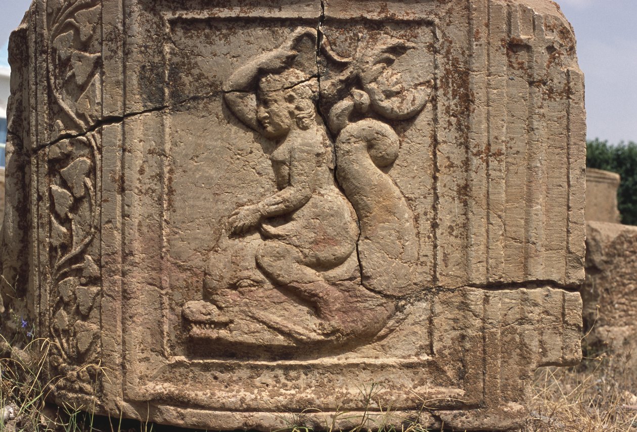 Vannymfe som rir på en delfin av Roman Imperial Period