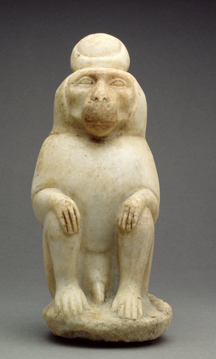 Bavian av guden Thoth (marmor) av Roman Period Egyptian