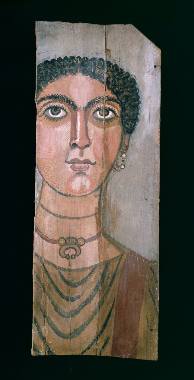 Mumieportrett, 90-110 e.Kr. (malt tre) av Roman Period Egyptian