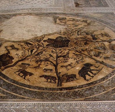 Ville dyr, romersk mosaikk fra House of Orpheus, 3rd c. AD (mosaikk) av Roman Roman