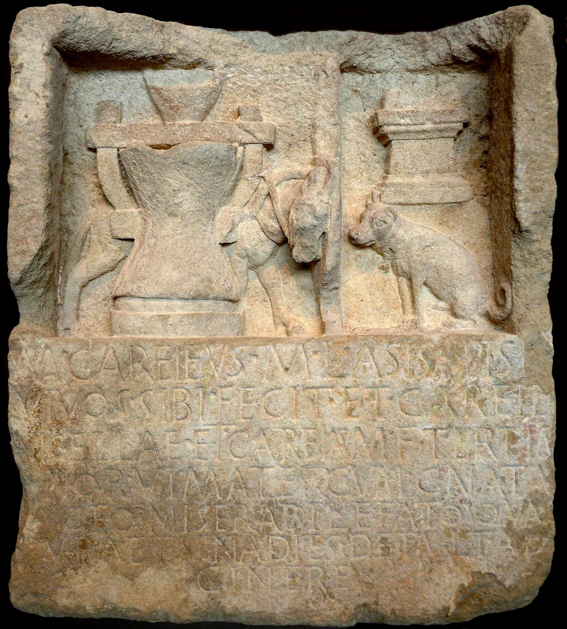 Gravstele av baker Marcus Careieus Assia av Roman