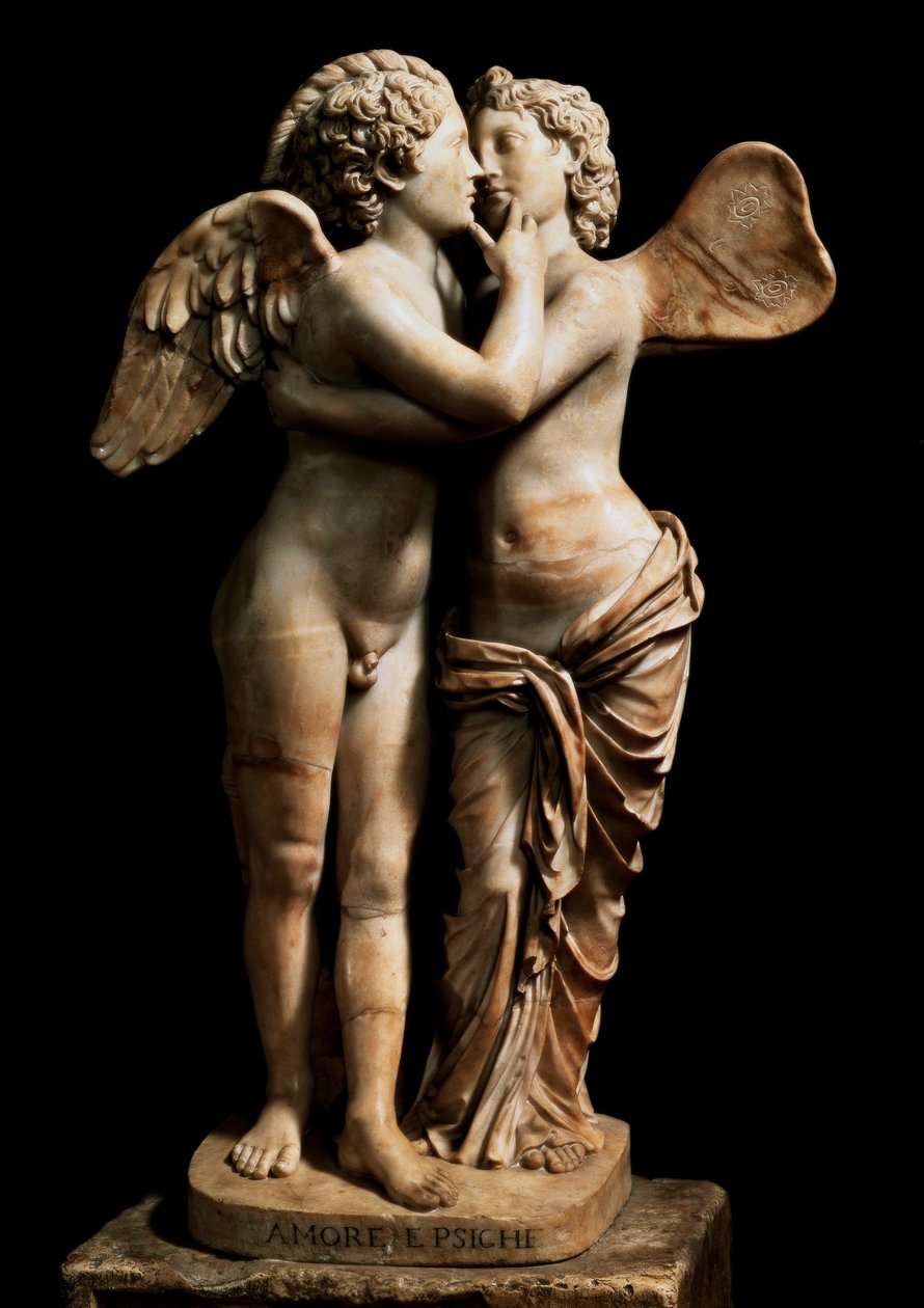 Amor og psyke (marmor) av Roman