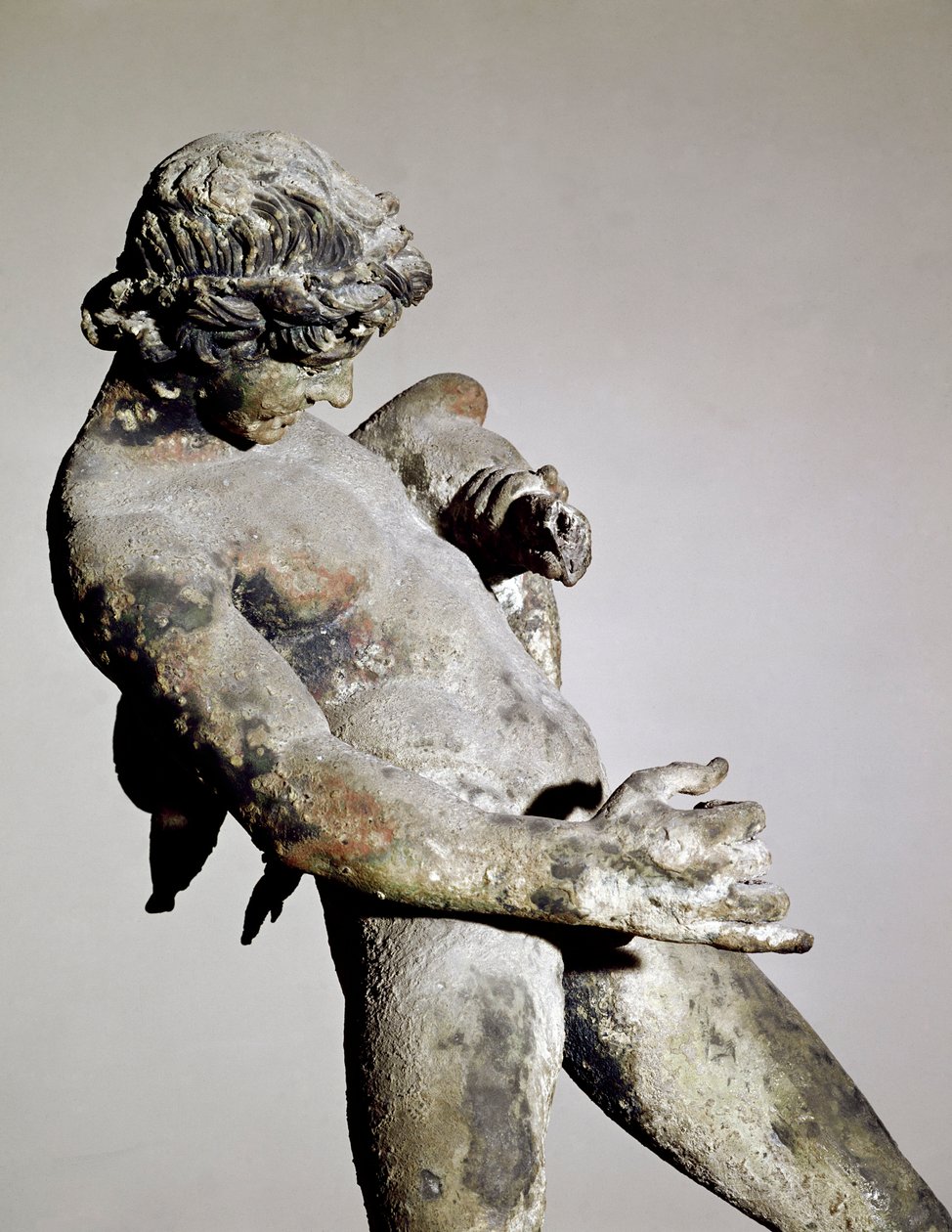 Detalj av en faun (bronseskulptur av Roman