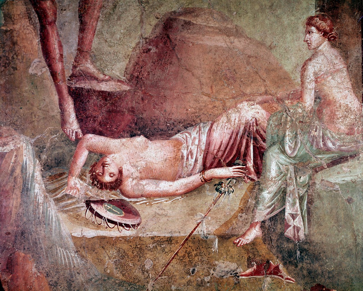 Beruset sovende maenad (fresco av Roman