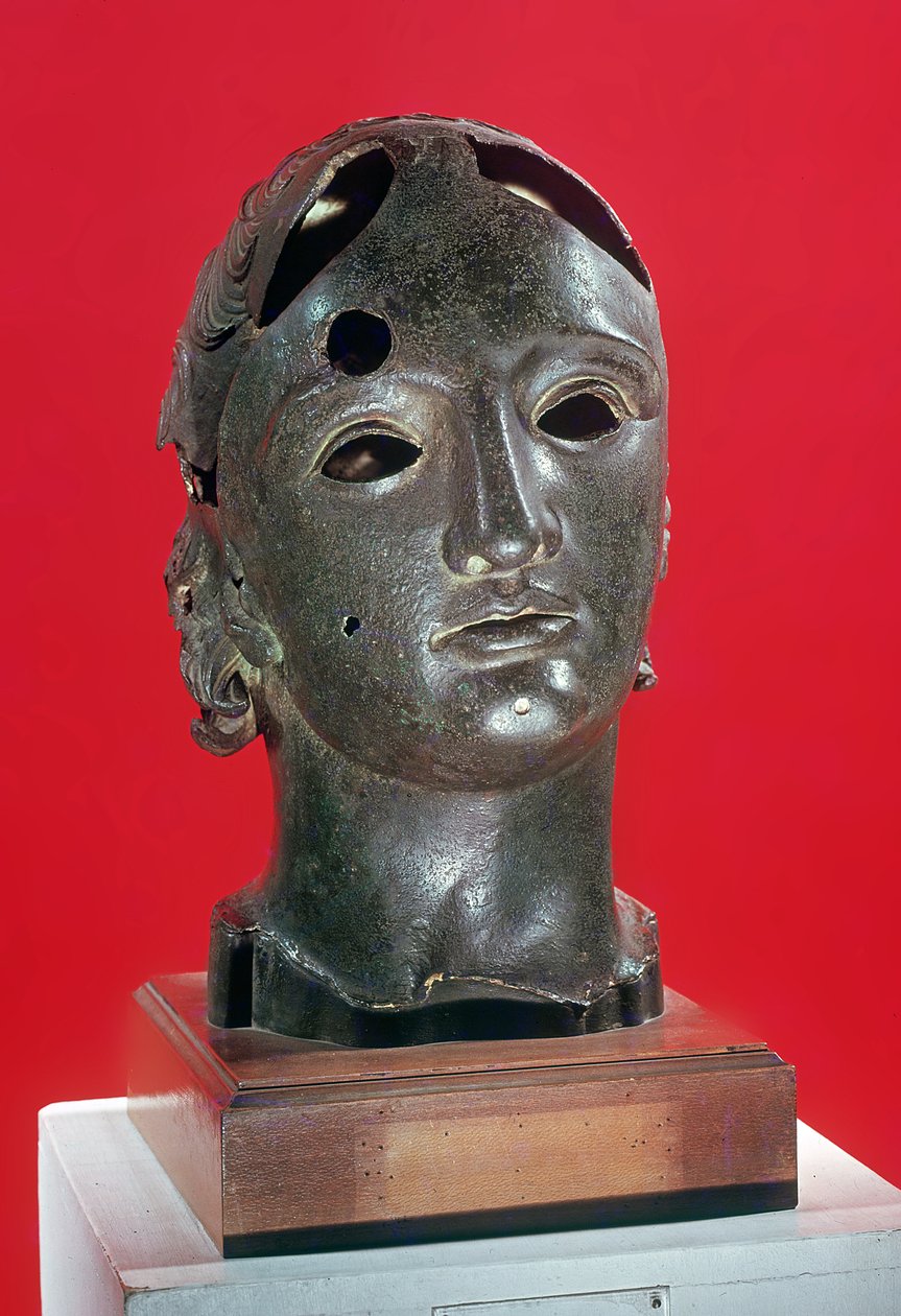 Hode for Apollo, fra Nimes, 1.-2. århundre (bronse) av Roman