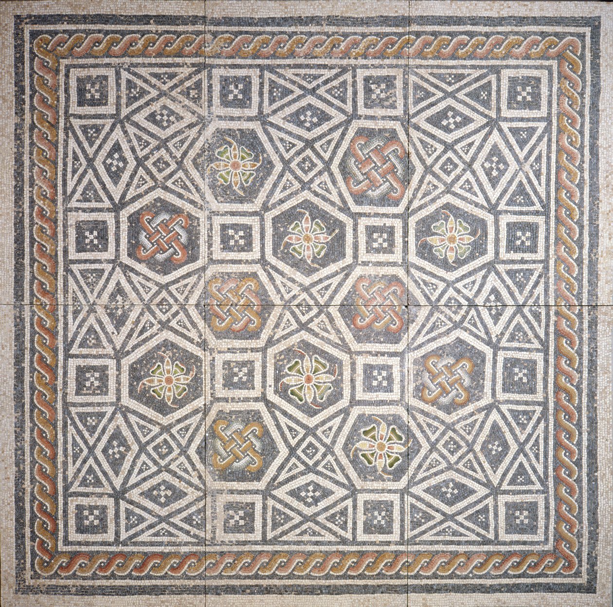 Mosaikk, 2. århundre (marmor og glass) av Roman