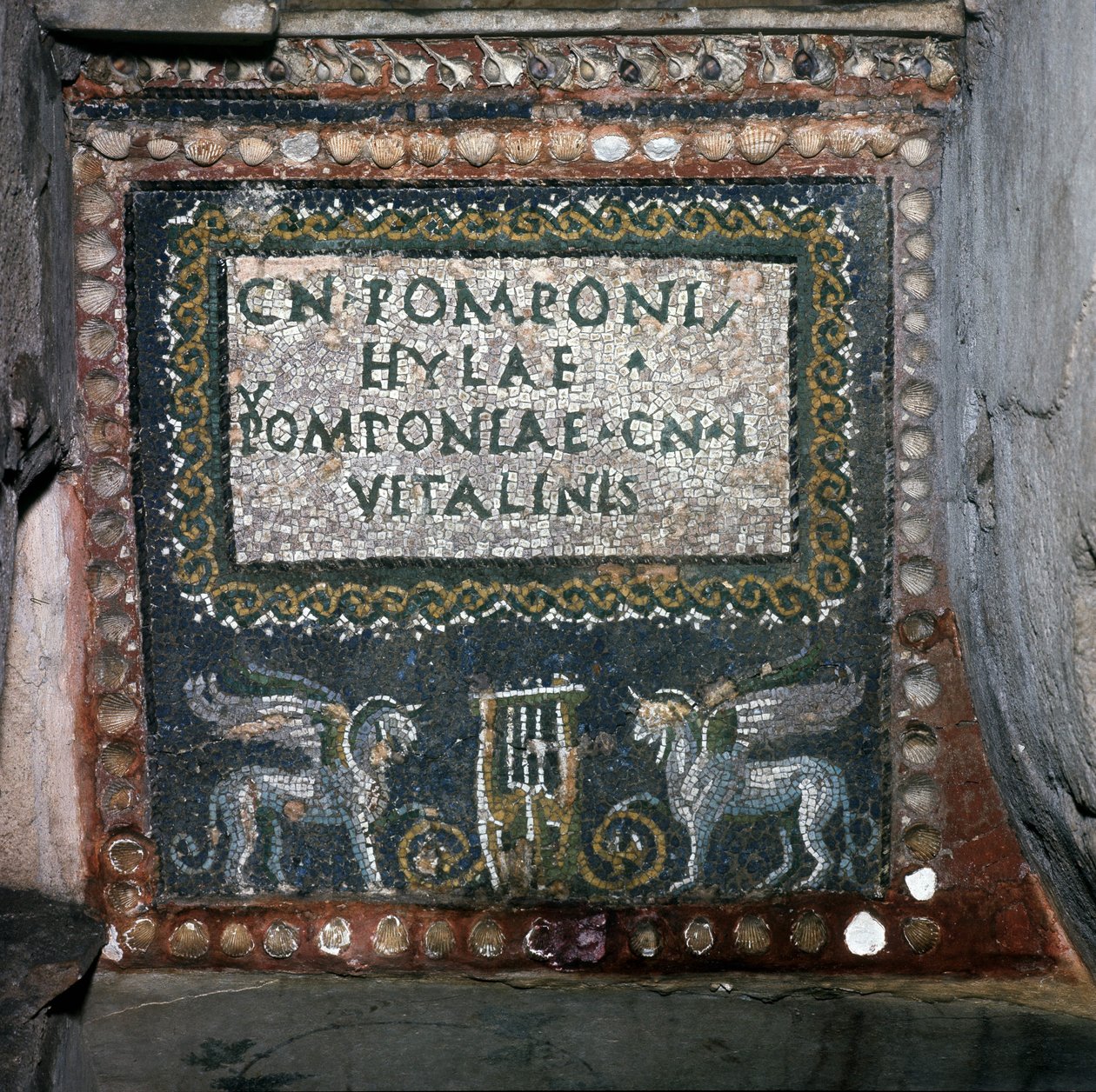 Mosaikk av graven til Pomponio Hylax, Roma. av Roman