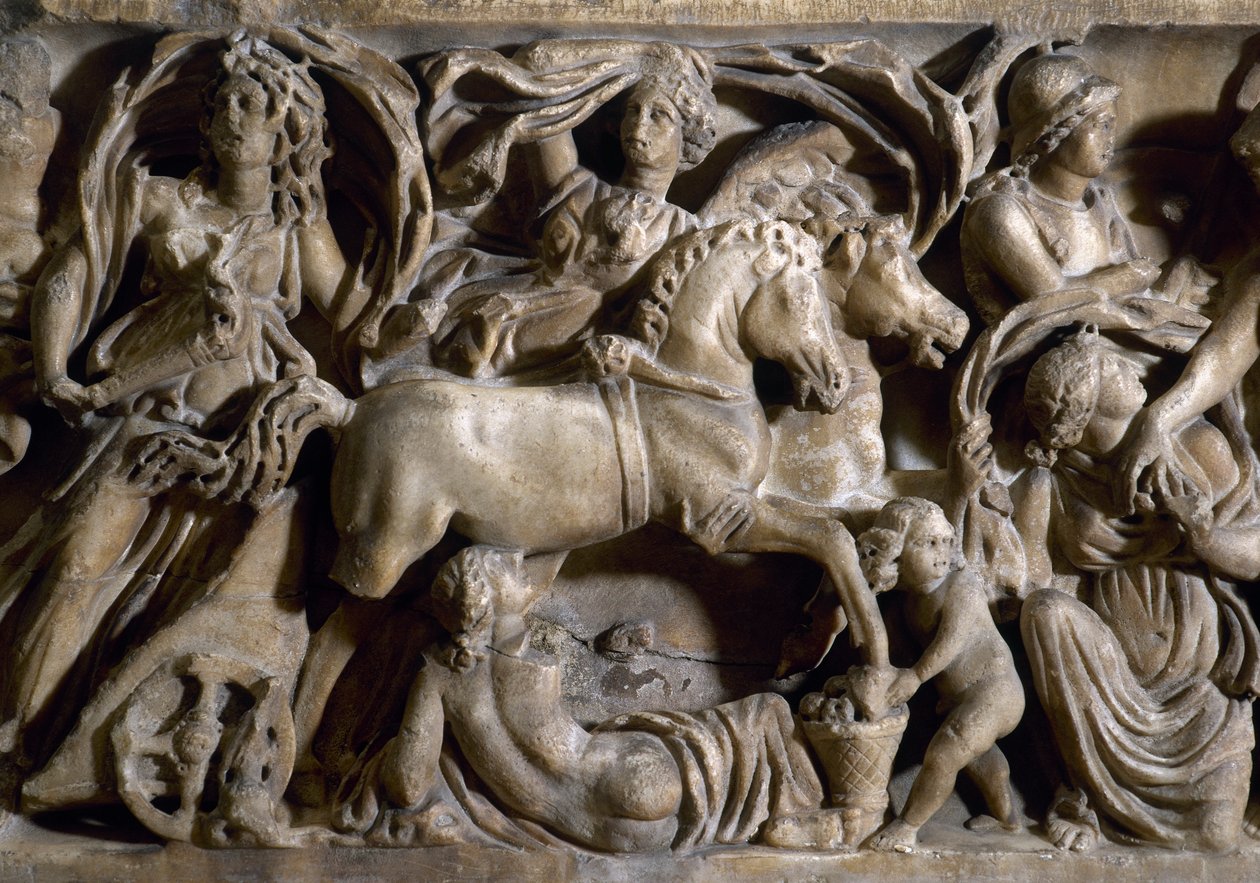 Rapture of Proserpina, detalj (marmor) av Roman